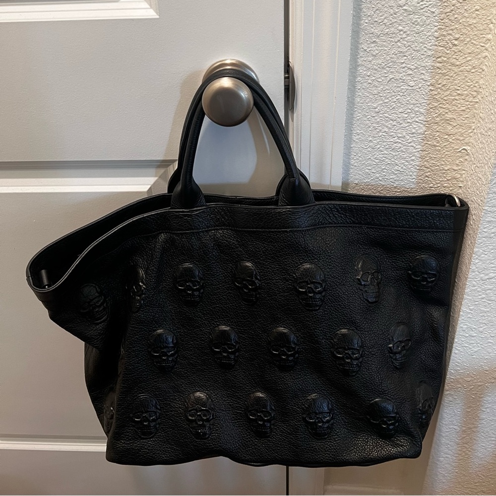 New Opelle Italia Leather Skull Tote Italian Leather